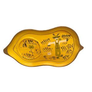 Vintage Highmount Quality Alcohol Proof Paper Mache Snack Plate Scarecrow Design